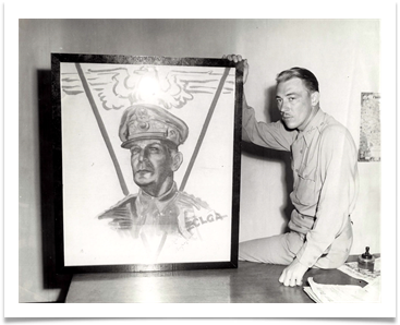 Flag made by Ed's ECLGA depicting Gen. MacArthur, now on permanent display at the OMA Museum