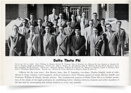 From University of Oklahoma College of Law Yearbook, Delta Theta Phi Fraternity