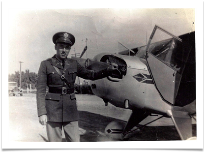 Cadet Lt. Ramsey after sister Nadine's Flying Lessons