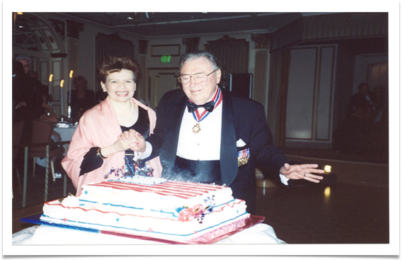 Ed and Raqui with the Cake