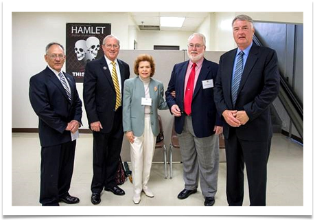 L to R:  Carlos Galvez, Alumni Reunion Adjutant; Bill Ramsay, President, OMA Alumni Association; Raqui; Col. Edwin P. Ramsey Jr. and MG Michael Kuehr