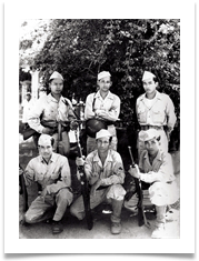 Balagbag Boys, Headquarters Service Troop, ECLGA. Standing: Capt Panilagat, 1st Lt Cadizon, 1st Lt Tacugue. Front: 2ndLt Cornel, MSgt. Bernas, 1st Sgt Ayud