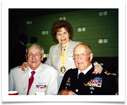 BG Phil Bolte, Chairman of the U.S. Cavalry Assoc and Al Klugiewicz, WW II Cavalry Trooper, long time friends of Ed and Raqui