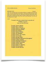 Fiddlers Green Ceremony Program, page 2