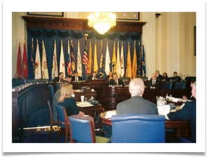 The Congressional Committee on Veterans Affairs (center is Cong. Bob Filner, Chairman.)