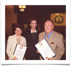 Proclamation honoring Ed and Raqui from Beverly Hills, CA by Mayor Vicky Reynolds