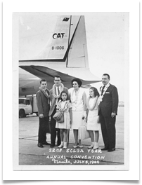 Arriving with family in Manila 1965 to receive Phillippines Legion of Honor Award