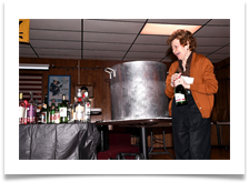 Raqui with Champagne at the Punch Bowl Ceremony