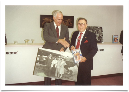 With Ken Richardson, CEO Hughes (ret.) at book inaugural Jan 16, 1990