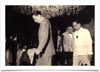 Ed as pall bearer at the funeral of President Roxas, 1948